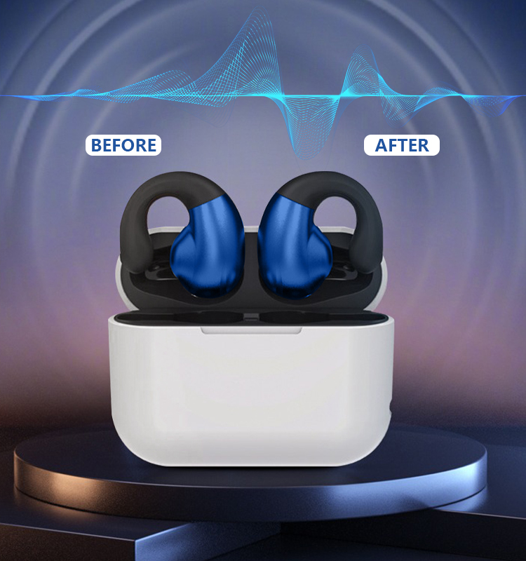 High Quality Sports Ear Clip-On Bluetooth Headset Wireless Ultra-Long Battery Life Open Ear Headphone with Charging Case
