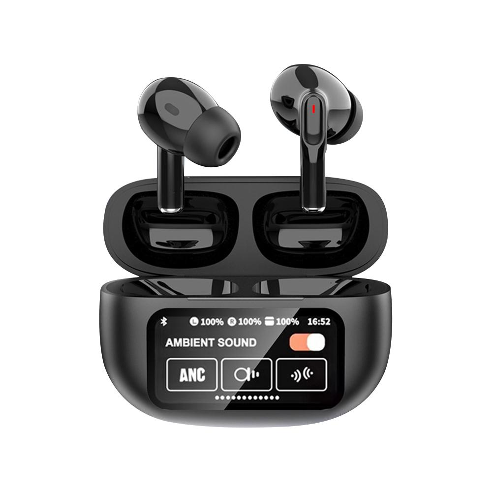 Wholesale Color Screen ANC Noise-cancelling Wireless Bluetooth Earphones New  Ultra Long Life hanging-ear Bluetooth Earphones