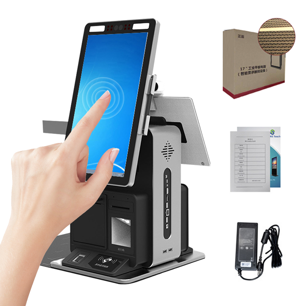 15.6Inch Double Sided Self service kiosk Machine Embedded 58mm 2-inch Thermal Panel Printer with RS232 All in One Point of Sale